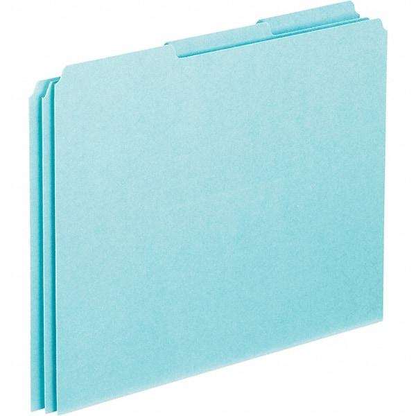 Pendaflex - 8-1/2 x 11" 100 Tabs, Unpunched, Blank Top Tab File Guides - Blue - A1 Tooling