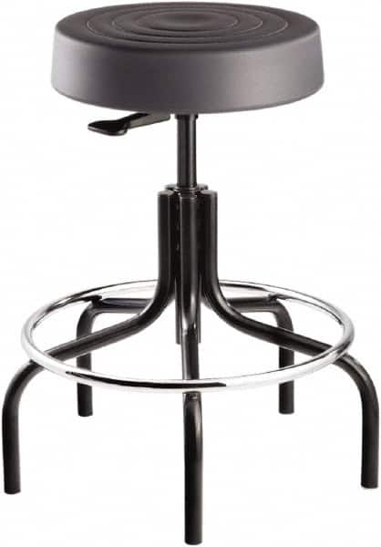 Bevco - 14 Inch Wide x 14-1/2 Inch Deep x 30 Inch High, Tubular Steel Base, Adjustable Height Swivel Stool - Polyurethane Seat, Graphite - A1 Tooling