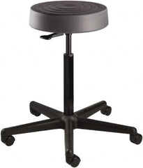 Bevco - 14 Inch Wide x 14-1/2 Inch Deep x 34 Inch High, Reinforced Black Nylon Base, Adjustable Height Swivel Stool - Polyurethane Seat, Graphite - A1 Tooling