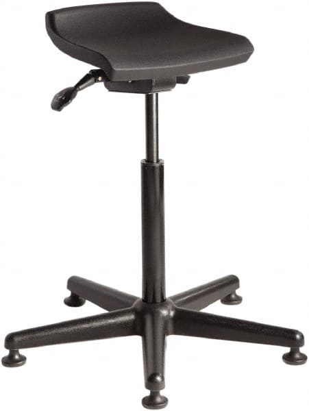 Bevco - 14 Inch Wide x 14 Inch Deep x 32 Inch High, Reinforced Black Nylon Base, Adjustable Height Swivel Stool - Polyurethane Seat, Black - A1 Tooling