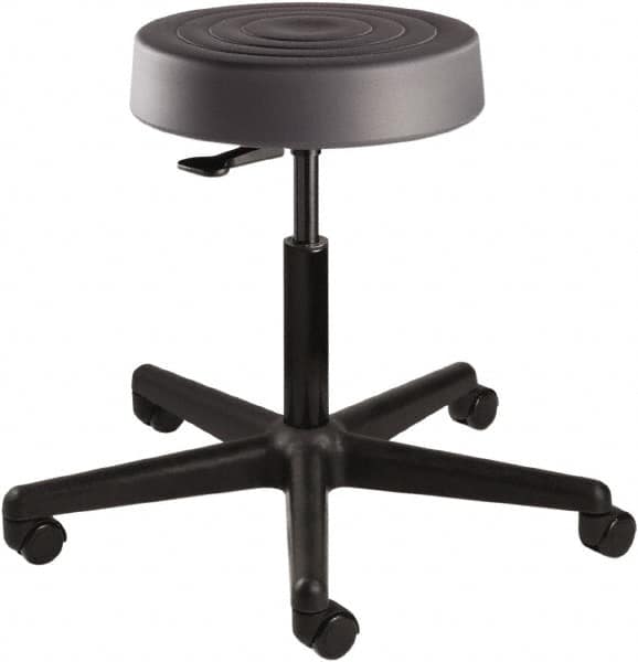 Bevco - 14 Inch Wide x 14-1/2 Inch Deep x 22-1/2 Inch High, Reinforced Black Nylon Base, Adjustable Height Swivel Stool - Polyurethane Seat, Graphite - A1 Tooling