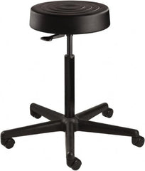 Bevco - 14 Inch Wide x 14-1/2 Inch Deep x 28-1/4 Inch High, Reinforced Black Nylon Base, Adjustable Height Swivel Stool - Polyurethane Seat, Black - A1 Tooling