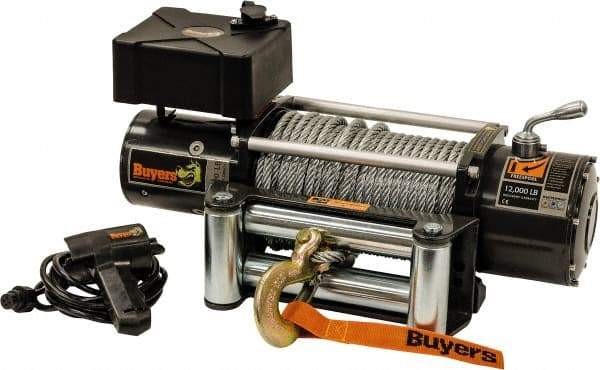 Buyers Products - 12,000 Lb Capacity, 100' Cable Length, Automotive DC Electric Winch - 12 Volts - A1 Tooling