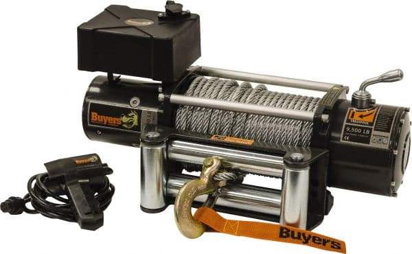 Buyers Products - 9,500 Lb Capacity, 100' Cable Length, Automotive DC Electric Winch - 12 Volts - A1 Tooling