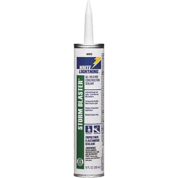 White Lightning - 10 oz Tube White Tetrachloroethylene Caulk - -40 to 180°F Operating Temp, 120 min Tack Free Dry Time, 96 hr Full Cure Time - A1 Tooling