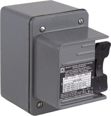 Square D - 2 Poles, 16 Amp, NEMA, Enclosed Toggle Manual Motor Starter - 1 hp at 115 VAC, 1 hp at 230 VAC, 1 hp at 277 VAC, 3/4 hp at 115 VDC & 3/4 hp at 230 VDC, CE, CSA, NEMA 4 & UL Listed - A1 Tooling