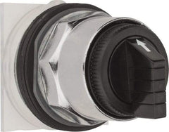 Schneider Electric - 1.18 Inch Mount Hole, 3 Position, Knob and Pushbutton Operated, Selector Switch Only - Black, Momentary (MO), without Contact Blocks, Weatherproof and Dust and Oil Resistant - A1 Tooling