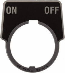 Schneider Electric - Aluminum Legend Plate - On-Off - Black Background, 30mm Hole Diameter, 1-3/4 Inch Wide - A1 Tooling