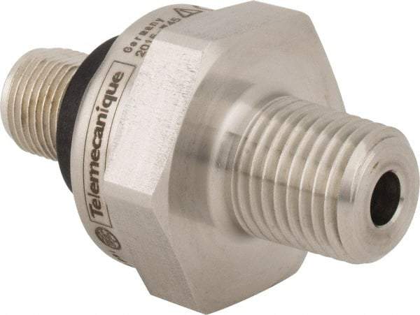 Telemecanique Sensors - 1/4-18 NPT (Male) Connector, 12 to 24 VDC, 300 psi Sensor, Shock and Vibration Resistant, Control Circuit Pressure Sensor - 26mm Long x 30mm Wide, IP65, IP67, IP69, For Use with OsiSense XM - A1 Tooling