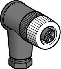 Telemecanique Sensors - 3 Amp, M12 4 Pin Elbowed Female Field Attachable Connector Sensor and Receptacle - 125 VAC, 150 VDC, IP67 Ingress Rating - A1 Tooling