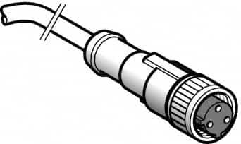 Telemecanique Sensors - 4 Amp, 1/2-20 UNF 3 Pin Female Straight Cordset Sensor and Receptacle - 250 VAC, 300 VDC, 5m Cable Length, IP67 Ingress Rating - A1 Tooling