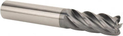 SGS - 1/2" Diam, Variable Pitch, 1-1/4" LOC, 5 Flute Solid Carbide 0.06" Corner Radius Roughing End Mill - AlTiN Finish, 3-1/4" OAL, 1/2" Shank Diam, Single End, 37° Helix - A1 Tooling