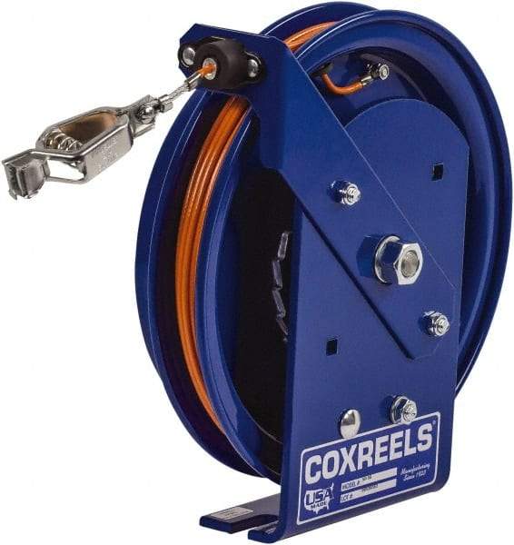 CoxReels - 5/32 Inch x 100 Ft. Stranded Cable Grounding Reel - Spring Driven Reel, Galvanized Steel Cable - A1 Tooling