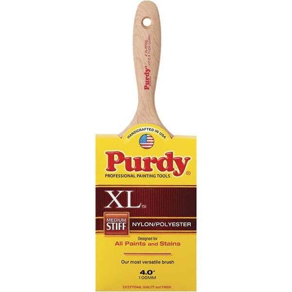 Purdy - 4" Flat Synthetic Trim Brush - 3-11/16" Bristle Length, 3-3/16" Wood Beavertail Handle - A1 Tooling