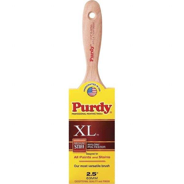 Purdy - 2-1/2" Flat Synthetic Trim Brush - 2-15/16" Bristle Length, 3-3/16" Wood Beavertail Handle - A1 Tooling