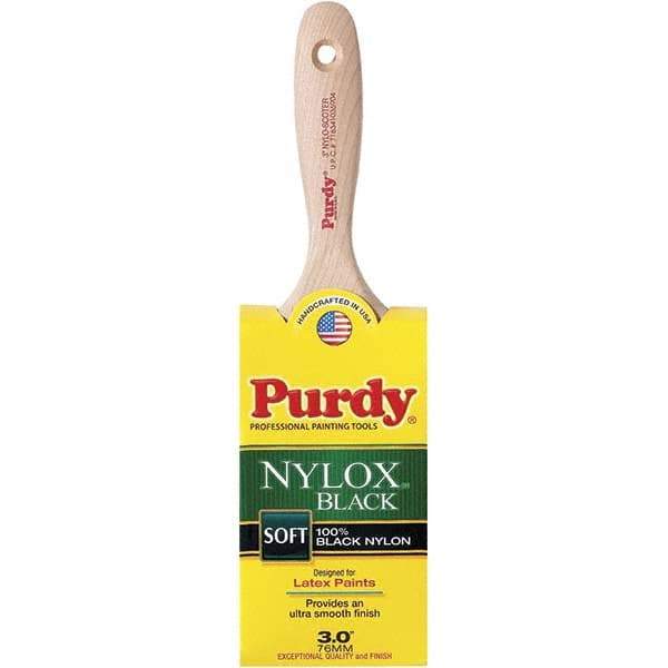 Purdy - 3" Flat Synthetic Wall Brush - 3-7/16" Bristle Length, 3-7/16" Wood Flat Handle - A1 Tooling