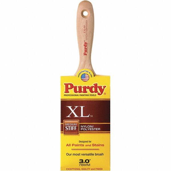 Purdy - 3" Flat Synthetic Wall Brush - 3-11/16" Bristle Length, 3-11/16" Wood Beavertail Handle - A1 Tooling