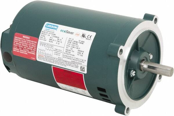 Leeson - 1/3 Max hp, 1,800 Max RPM, Premium Efficient Electric AC DC Motor - 230/460 V Input, Three Phase, S56C Frame, C-Face Mount, ODP Enclosure - A1 Tooling