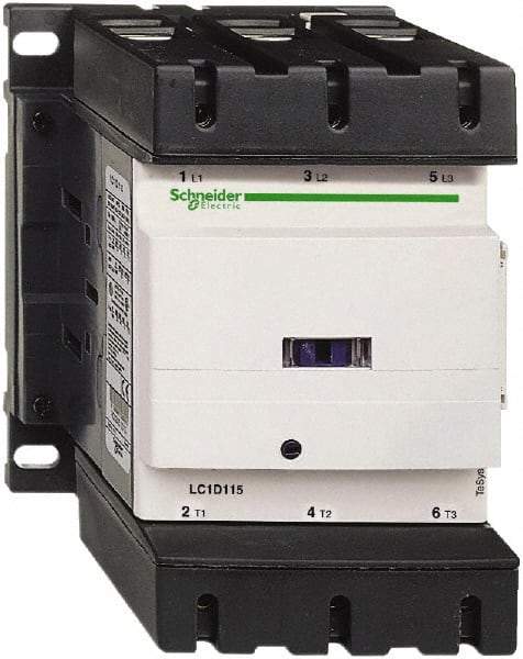 Schneider Electric - 3 Pole, 115 Coil VAC at 50/60 Hz, 115 Amp at 440 VAC, Nonreversible IEC Contactor - Bureau Veritas, CCC, CSA, CSA C22.2 No. 14, DNV, EN/IEC 60947-4-1, EN/IEC 60947-5-1, GL, GOST, LROS, RINA, RoHS Compliant, UL 508, UL Listed - A1 Tooling