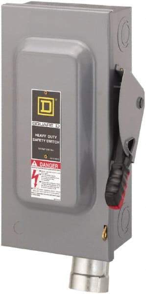 Square D - 60 Amp, 600 VAC, 3 Pole Fused Safety Switch - NEMA 1, 50 hp at 600 VAC (Triple Phase) - A1 Tooling