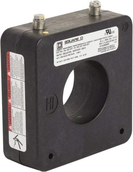 Square D - 200 Amp AC Input, 5 Amp AC Output, Panel Meter Donut Current Transformer - Screw Terminal - A1 Tooling