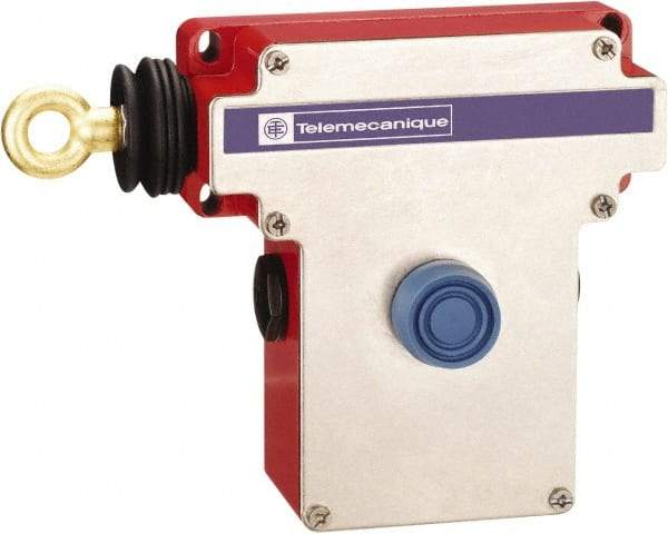 Telemecanique Sensors - 10 Amp, 2NC Configuration, Left Hand Operation, Rope Operated Limit Switch - Pushbutton Reset, Rope Pull, No Pilot Light, 300 VAC - A1 Tooling