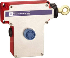 Telemecanique Sensors - 10 Amp, 2NO/2NC Configuration, Rope Operated Limit Switch - Pushbutton Reset, Rope Pull, No Pilot Light, 300 VAC - A1 Tooling