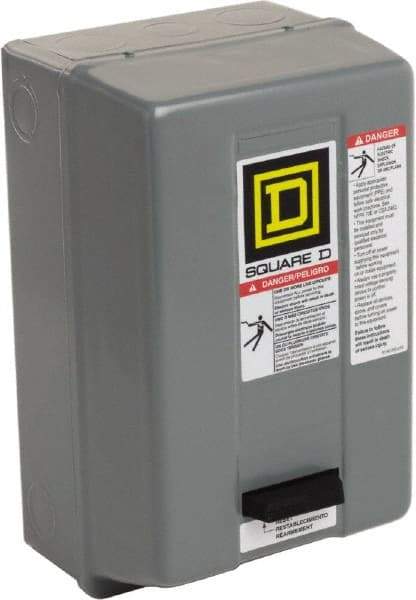 Square D - 220 Coil VAC at 50 Hz, 240 Coil VAC at 60 Hz, 27 Amp, NEMA Size 1, Nonreversible Enclosed Enclosure NEMA Motor Starter - 3 hp at 1 Phase, 1 Enclosure Rating - A1 Tooling