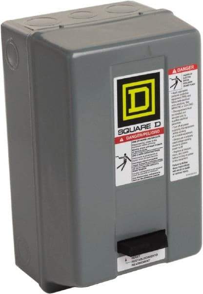 Square D - 110 Coil VAC at 50 Hz, 120 Coil VAC at 60 Hz, 27 Amp, NEMA Size 1, Nonreversible Enclosed Enclosure NEMA Motor Starter - 2 hp at 1 Phase, 1 Enclosure Rating - A1 Tooling