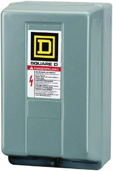 Square D - 1 NEMA Rated, 2 Pole, Mechanically Held Lighting Contactor - 30 A (Tungsten), 110 VAC at 50 Hz, 120 VAC at 60 Hz - A1 Tooling