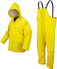 MCR Safety - Size L, Yellow, Rain, Disposable Encapsulated Suit - 54" Chest, 2 Pockets, Detachable Hood - A1 Tooling