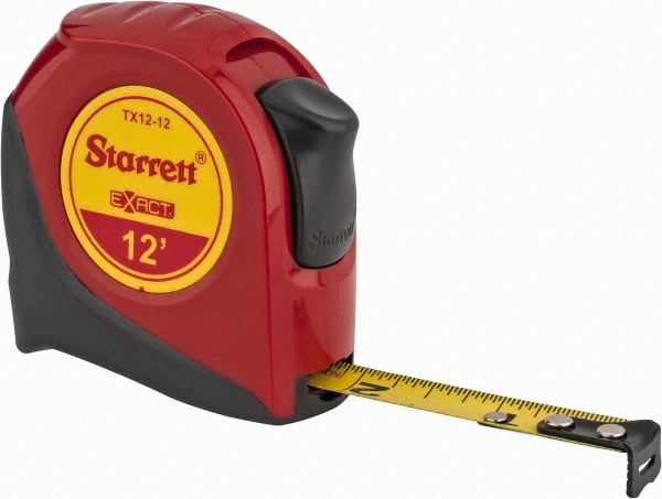 Starrett - 12' x 1/2" Yellow Blade Tape Measure - Exact Industrial Supply