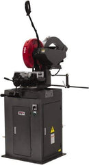 Jet - 2 Cutting Speeds, 350mm Blade Diam, Cold Saw - 1,750 & 3,500 RPM Blade Speed, Floor Machine, 3 Phase, Compatible with Non-Ferrous Material - A1 Tooling