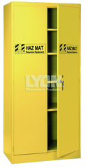 HazMat Cabinet - #5460HM - 36 x 24 x 78" - Setup with 4 shelves - Yellow only - A1 Tooling