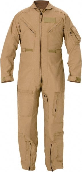 Flight Suit: Size 36 Regular, Nomex Tan, Zipper Closure, 6 Pocket