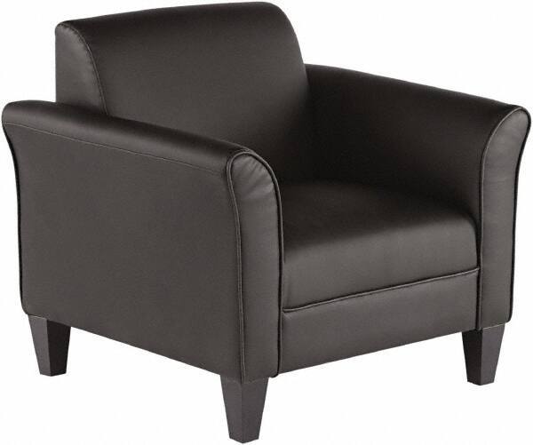 ALERA - Black Leather Guest Chair - 35" Wide x 32" High - A1 Tooling