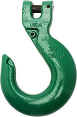 Campbell - 3/8" Chain Diam, 100 Chain Grade Clevis Hook - 8,800 Lb Capacity, 1/2" ID, 1/2" Pin Diam, 1-15/32" Hook Throat - A1 Tooling