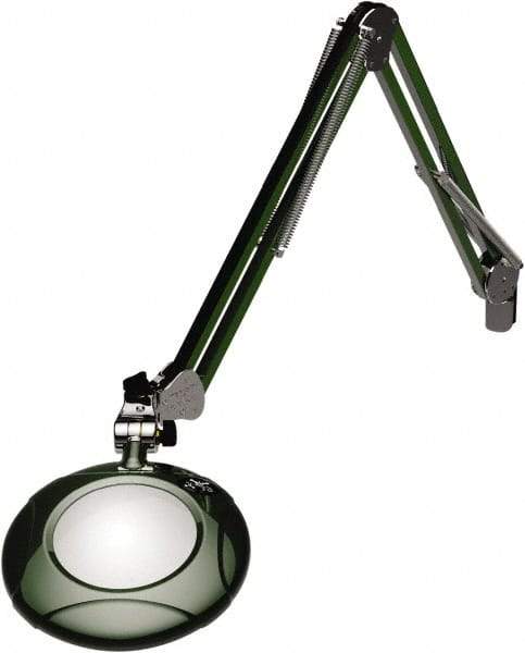 O.C. White - 43 Inch, Spring Suspension, Clamp on, LED, Racing Green, Magnifying Task Light - 8 Watt, 7.5 and 15 Volt, 2x Magnification, 5 Inch Long - A1 Tooling