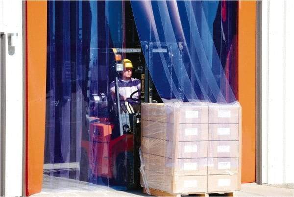 Clearway Door - 10' Door Width x 12' Door Height Flexible PVC Low Temperature Strip Door Kit - 12" Strip Width x 120" Strip Thickness, Clear, 67% Overlap - A1 Tooling