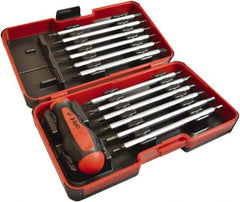 Felo - 13 Piece, 1/4" Drive Screwdriver Bit Set - #1 to #3 Phillips, 3 to 6mm Hex, T6 to T40 Torx, #1, #2 & #3 Pozidriv, 5/32, 7/32 & 1/4" Slotted - A1 Tooling