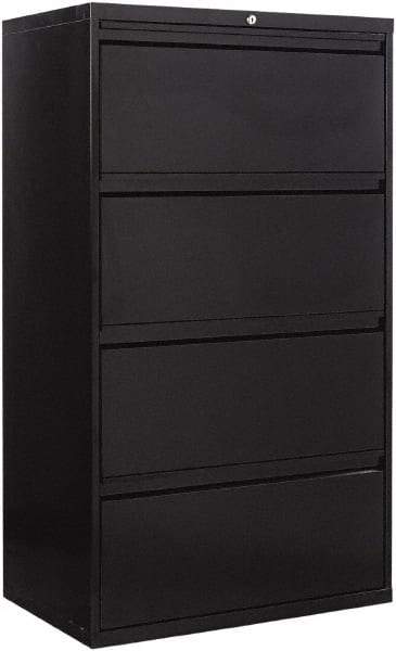 ALERA - 30" Wide x 53-1/4" High x 19-1/4" Deep, 4 Drawer Lateral File - Steel, Black - A1 Tooling