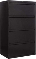 ALERA - 30" Wide x 53-1/4" High x 19-1/4" Deep, 4 Drawer Lateral File - Steel, Black - A1 Tooling