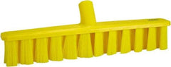 Vikan - 15.25" Combo Duty Polyester Push Broom - 1-7/8" Bristle Length, Plastic Block, European Threaded Handle Connection, Handle Sold Separately - A1 Tooling