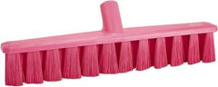 Vikan - 15.25" Combo Duty Polyester Push Broom - 1-7/8" Bristle Length, Plastic Block, European Threaded Handle Connection, Handle Sold Separately - A1 Tooling