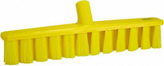 Vikan - 15.25" Fine Particle Polyester Push Broom - 1-7/8" Bristle Length, Plastic Block, European Threaded Handle Connection, Handle Sold Separately - A1 Tooling