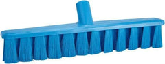 Vikan - 15.25" Fine Particle Polyester Push Broom - 1-7/8" Bristle Length, Plastic Block, European Threaded Handle Connection, Handle Sold Separately - A1 Tooling