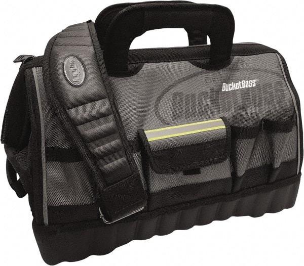 Bucket Boss - 14 Pocket Gray & Black Polyester Tool Bag - 18" Wide x 11" Deep x 13" High - A1 Tooling