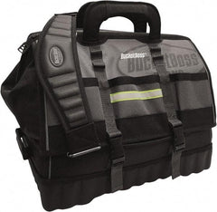 Bucket Boss - 18 Pocket Gray & Black Polyester Tool Bag - 18" Wide x 11" Deep x 16" High - A1 Tooling