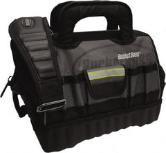 Bucket Boss - 14 Pocket Gray & Black Polyester Tool Bag - 14" Wide x 10" Deep x 11" High - A1 Tooling