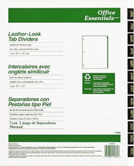 Office Essentials - 11 x 8 1/2" Jan to Dec Label, 12 Tabs, 3-Hole Punched, Preprinted Divider - Black Tabs, Buff Folder - A1 Tooling